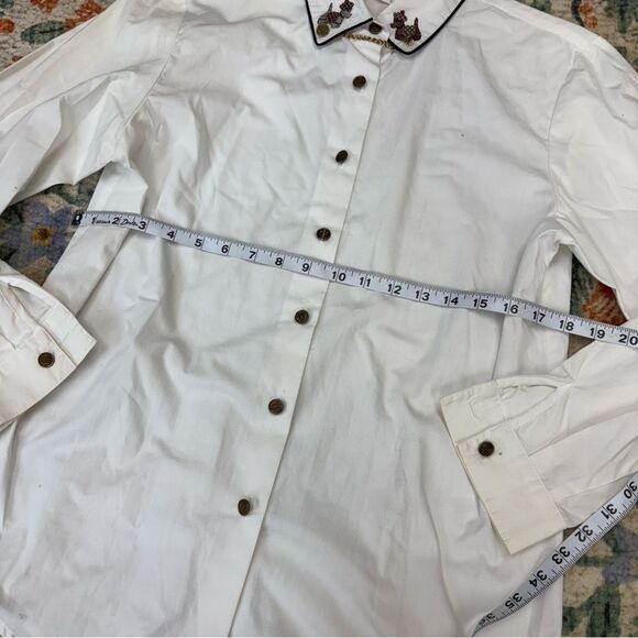 Vintage Sharon Young Westy Scotty Dog Shirt Button Embroidered size 6 - Picture 9 of 10